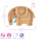 image 6 of Tiny Dining Bamboo Elephant Baby Weaning Plate & Fork Set - Blue