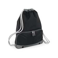 Bagbase Athleisure Drawstring Bag - Black/Graphite - One Size | Black | One Size