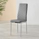 image 3 of Furniturebox 6x Milan Grey Chrome Hatched Faux Leather Dining Chairs