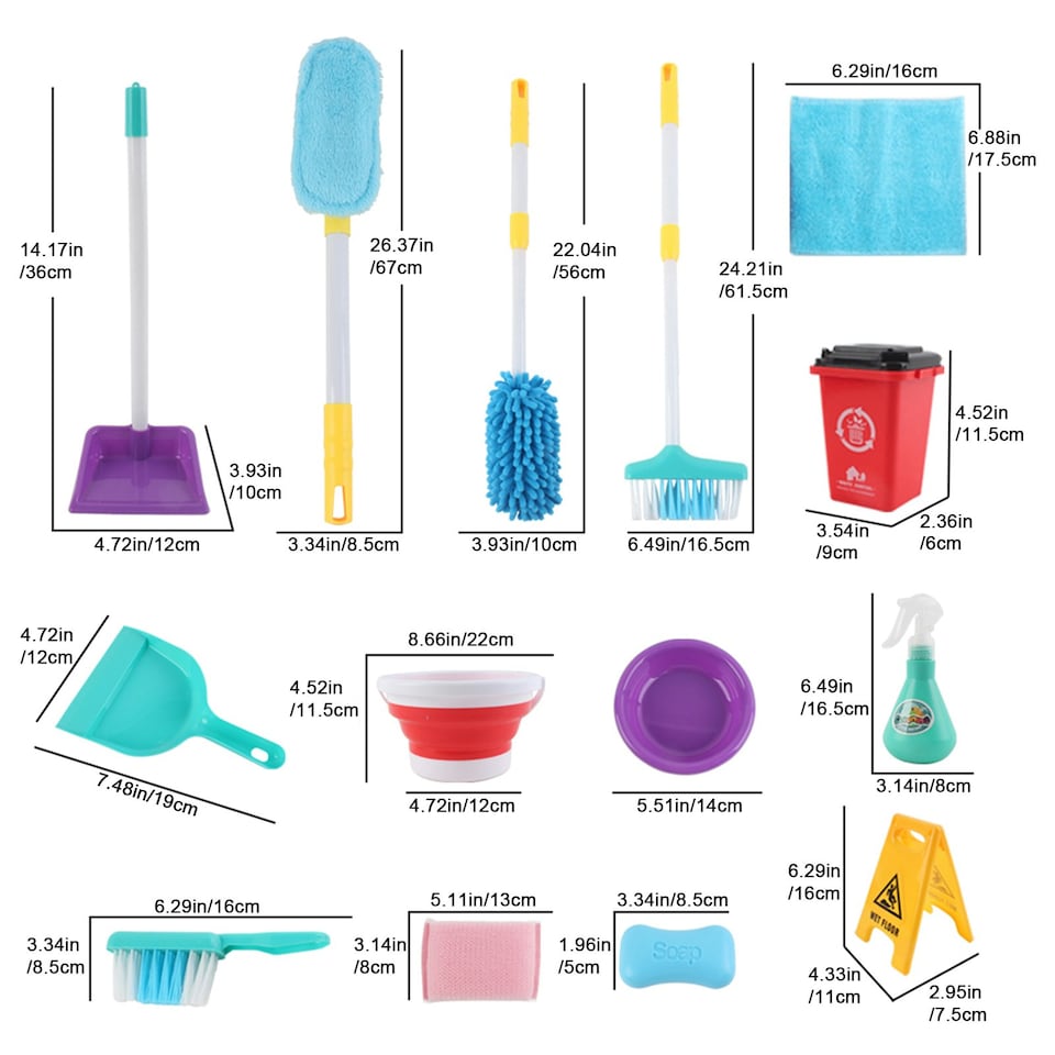 image 1 of Children’s Cleaning Playset – Realistic Family Cleaning Set for Kids