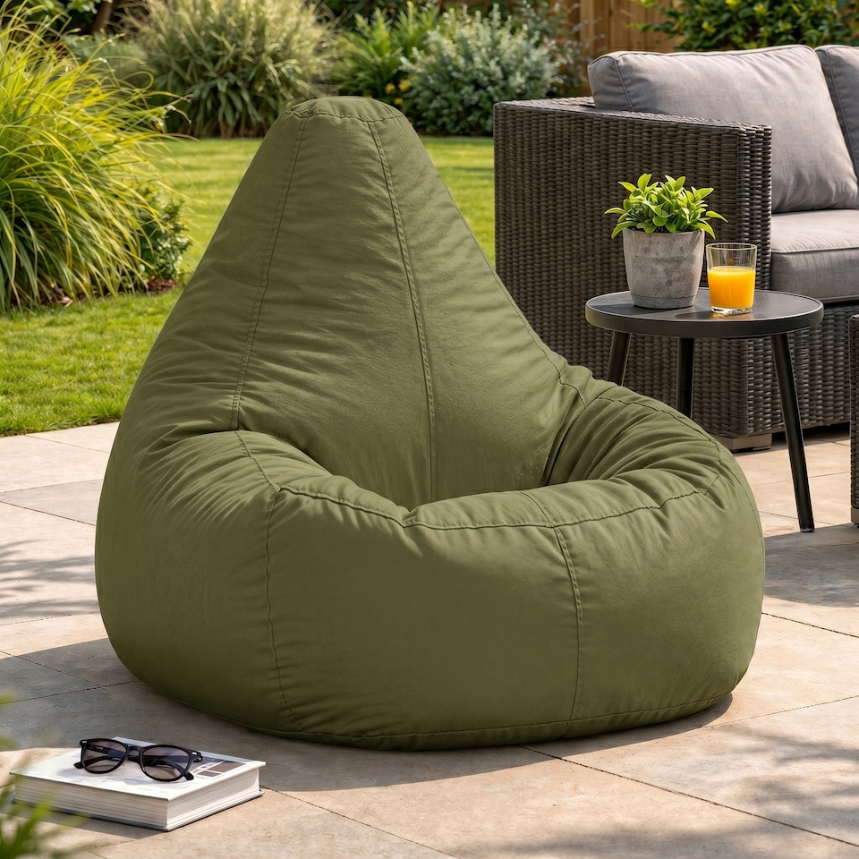 image 1 of icon Dalton High Back Adult Gaming Indoor Outdoor Bean Bag Chair, Khaki