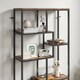 image 8 of HOMCOM 7-Tier Bookshelf, Geometric Bookcase, Industrial Floor Standing Book Shelf, Open Display Shelving Unit for Living Room, Home Office and Bedroom, Rustic Brown and Black | Brown