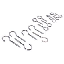 Blackspur 15pc Galvanised Iron Screw Hooks Set - 4 Sizes