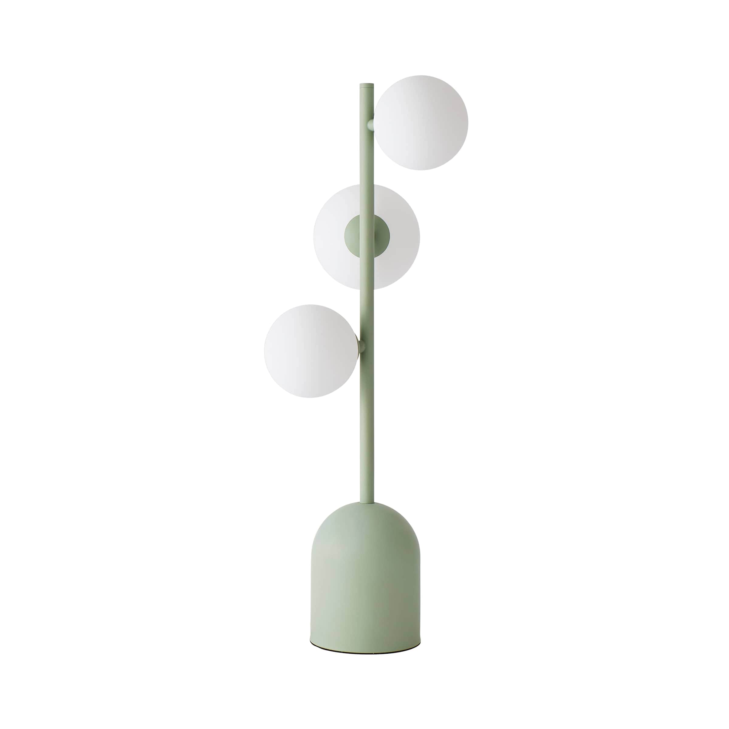 ValueLights Marlow Sage Green Opaque Glass Globe 3 Way Table Lamp Green