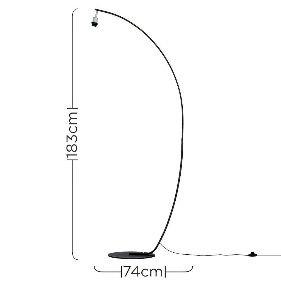 image 1 of ValueLights Modern Black Metal Arched Style Designer Floor Lamp Base
