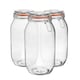 image 1 of Argon Tableware Glass Storage Jars - 2 Litre - Set of 6 - 4 Colour Seals Airtight Kitchen Storage Container Preserving Jar