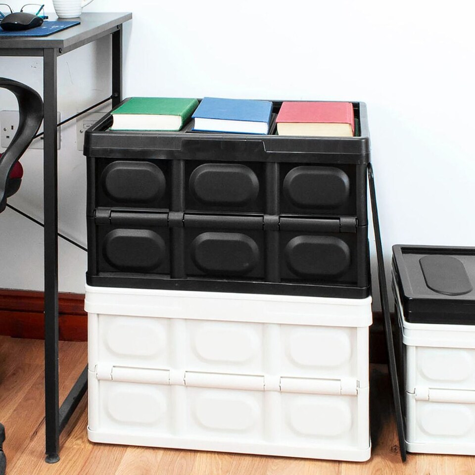 image 1 of TekBox 56L White Folding Storage Box - Set of 2 Boxes