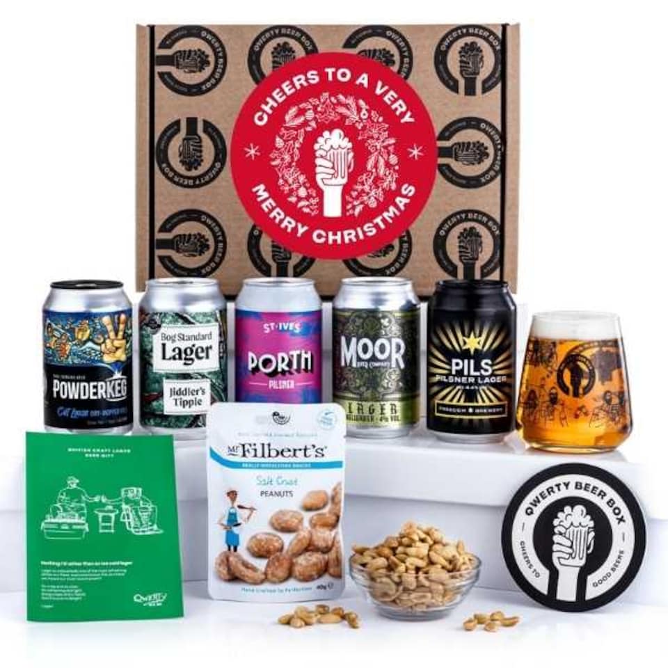 image 1 of QWERTY Beer Box Merry Christmas Craft Lager Beer Gift Hamper