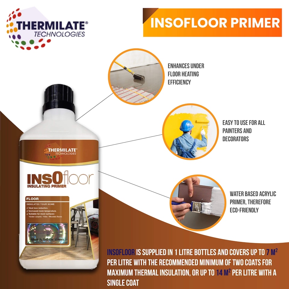 image 1 of InsOfloor Floor Primer - Insulating, Energy Saving & Anti-Condesation Primer for Floors & Tiles - Additive - 5L