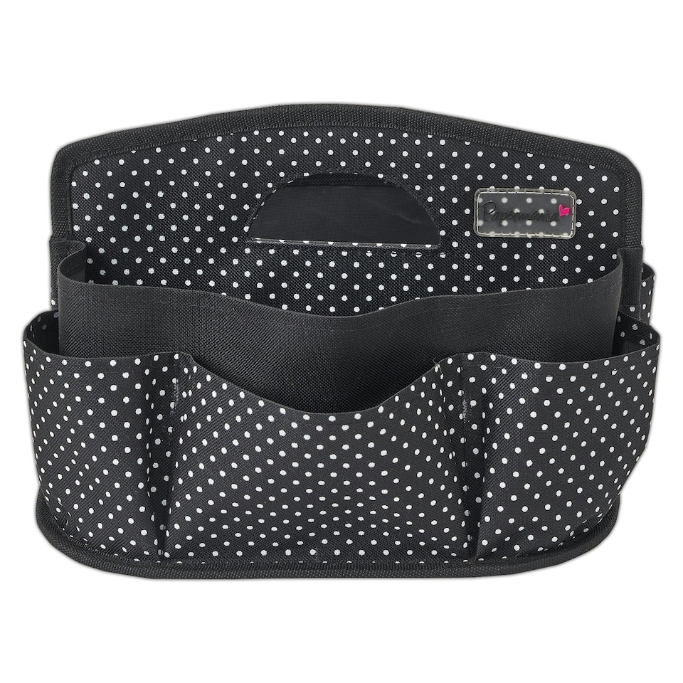 image 1 of Papermania Craft Storage Caddy, Liquorice Dot, Black / White, 27 x 32cm