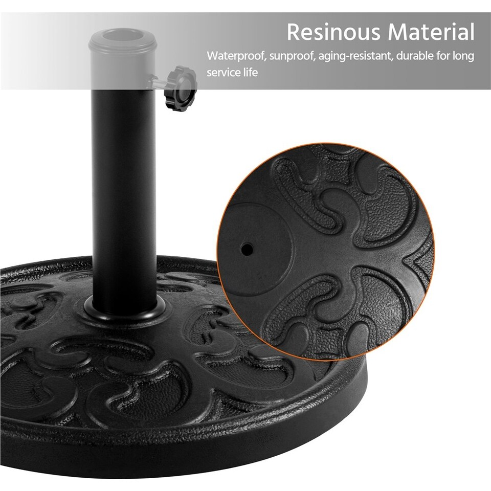image 1 of Yaheetech 44.5 cm Outdoor Patio Heavy Duty Market Umbrella Base Stand Black
