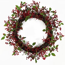 Christmas Look Red Berry Floristry Wreath 60cm 24" Luxury