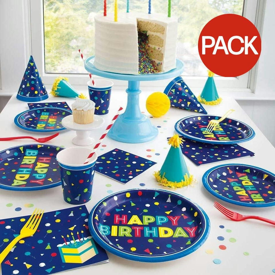 Unique Party Paper Party Cup (Pack of 8) - Blue/Multicoloured - One Size