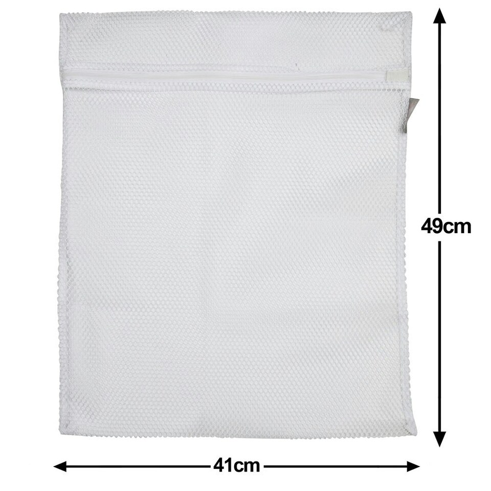 image 1 of 5 x Large Size Net Washing Bags for Laundry with Strong Zip – 41cms x 49cms (16" x 19") White