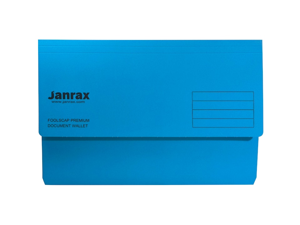 image 1 of Pack of 10 Blue Card Premium Foolscap Document Wallets