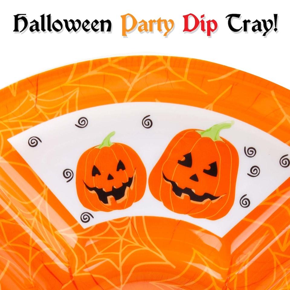 image 1 of VFM e-Store Halloween Dip Tray with Decals - Lightweight Party Serving Dish