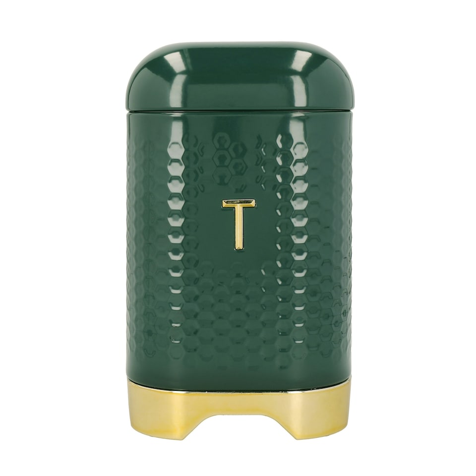 image 1 of Lovello Tea Canister Green Textured 11x11cm