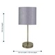image 7 of Set of 2 Antique Brass Stick Table Lamps with Grey Glitter Shades