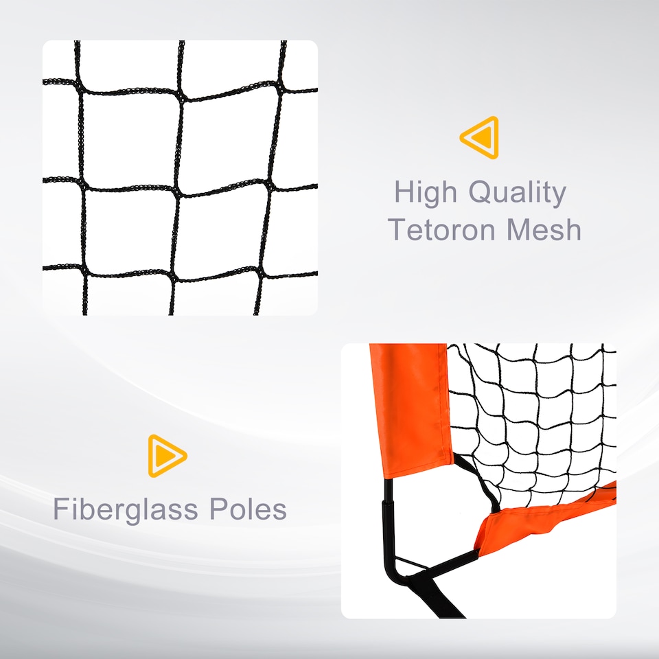 image 1 of HOMCOM Football Goal Folding Outdoor with All Weather Net 6'x3' Orange | Orange