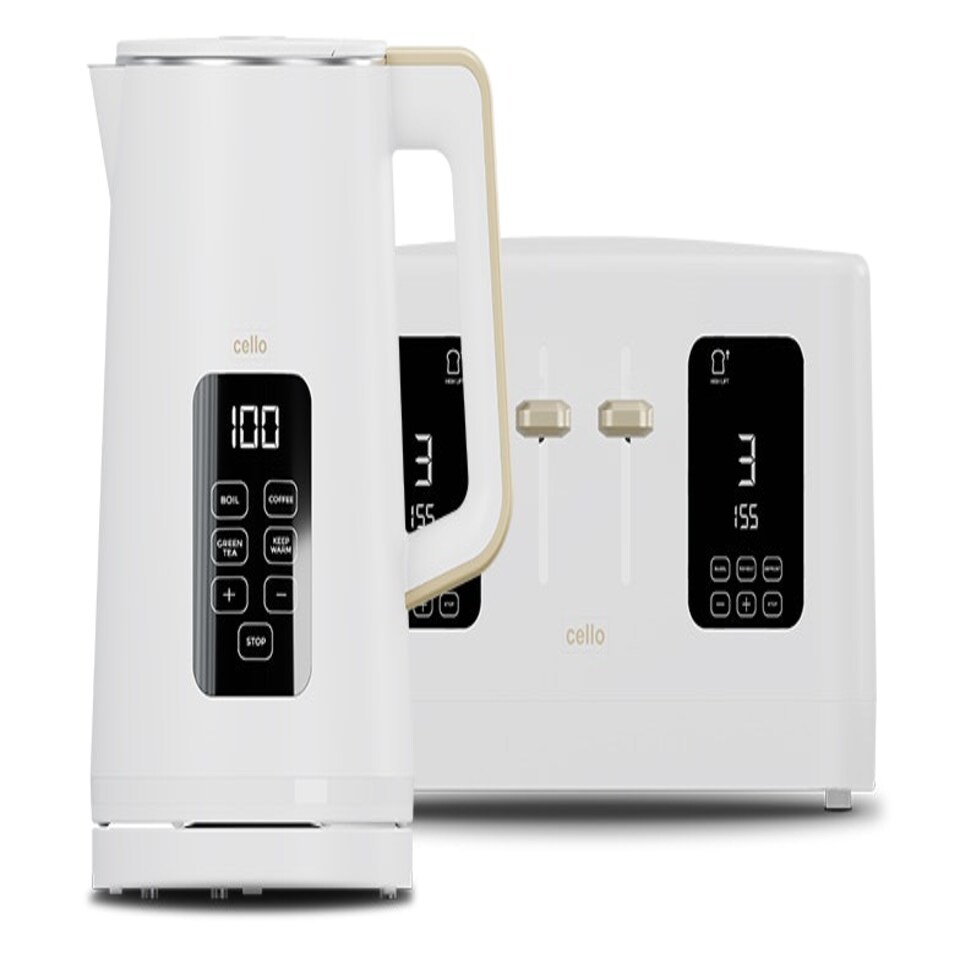 image 1 of Cello Breakfast Bundle - Digital Kettle and 4 Slice Toaster