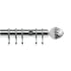 image 1 of 35mm Fixed Length Metal Curtain Pole Set Chrome Acorn Finial 170cm | Silver | Silver