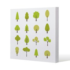 Tree Illustrations (Canvas Print) | Cream
