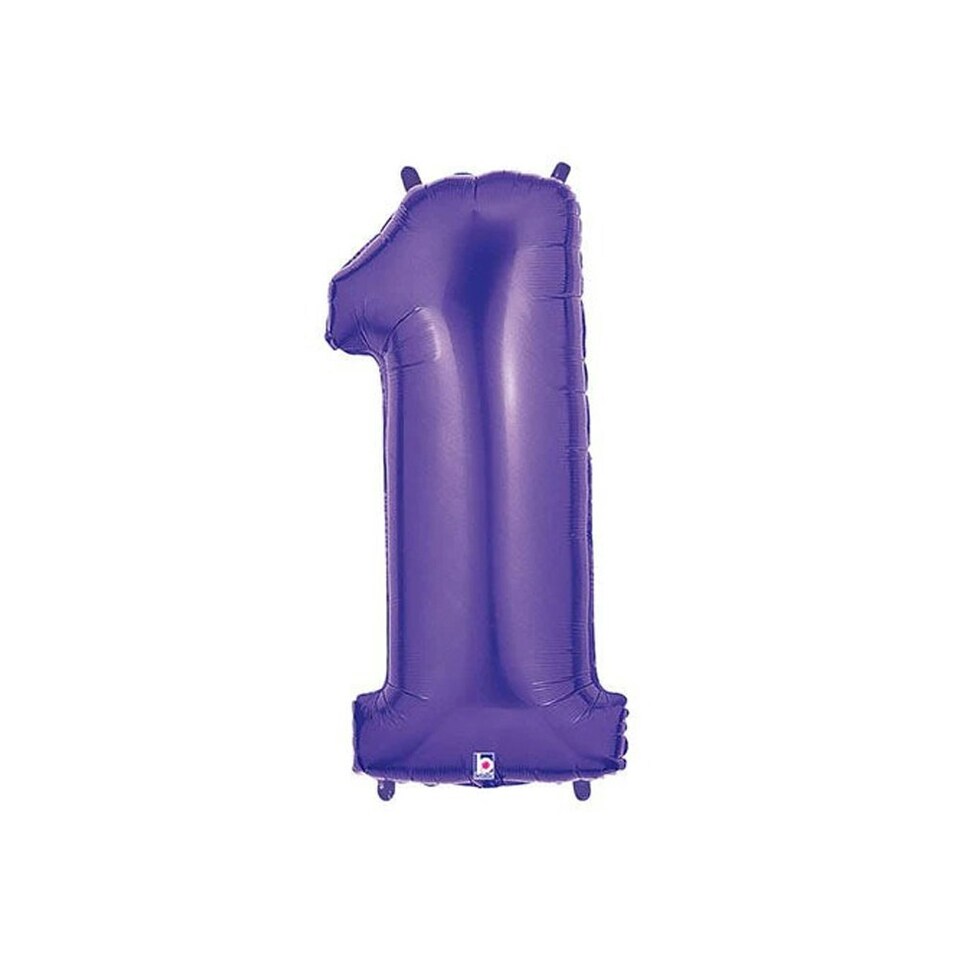 Betallic Megaloon 1 Glitz Number Balloon - Purple - One Size