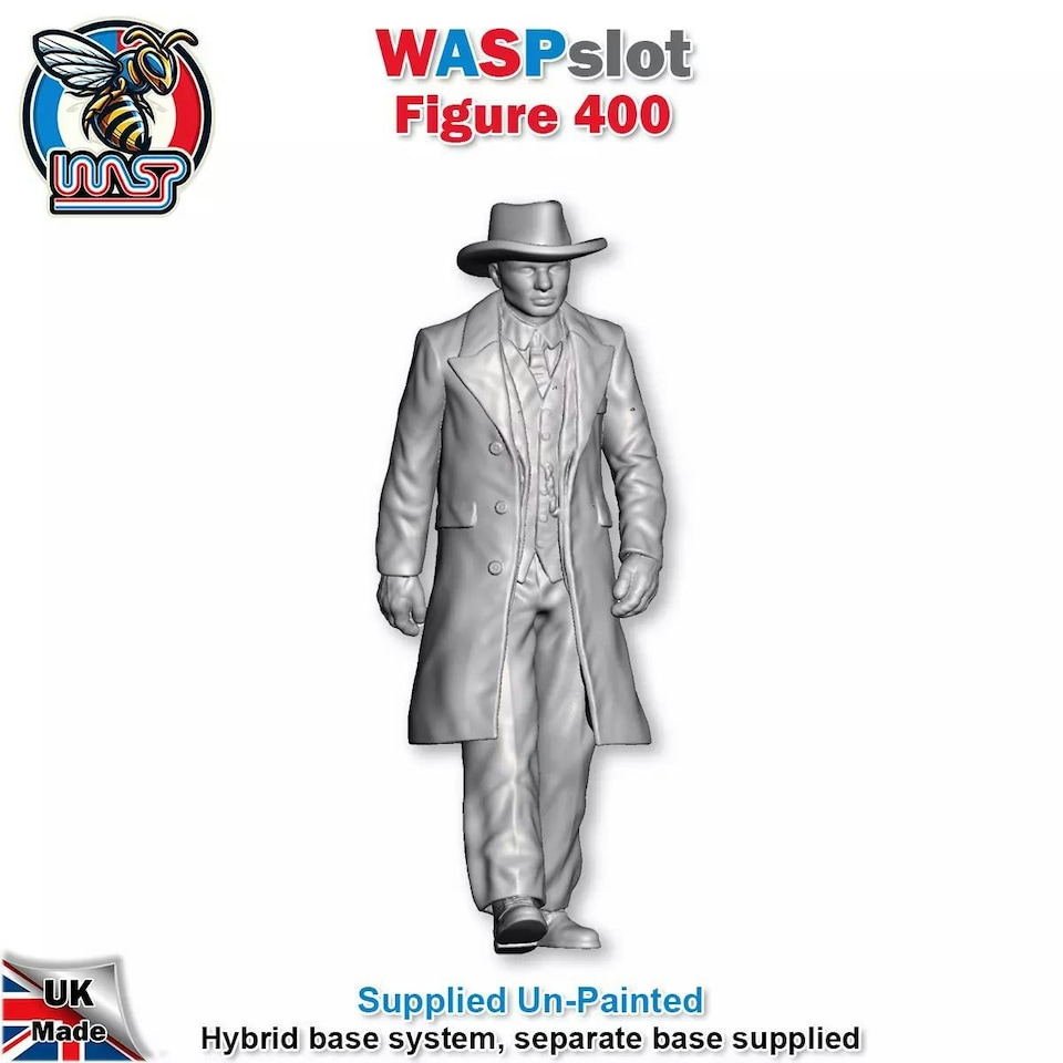 image 1 of Trackside Unpainted Figures Spectator Gentlemen x 3 Scenery Set 131 1:32 Wasp