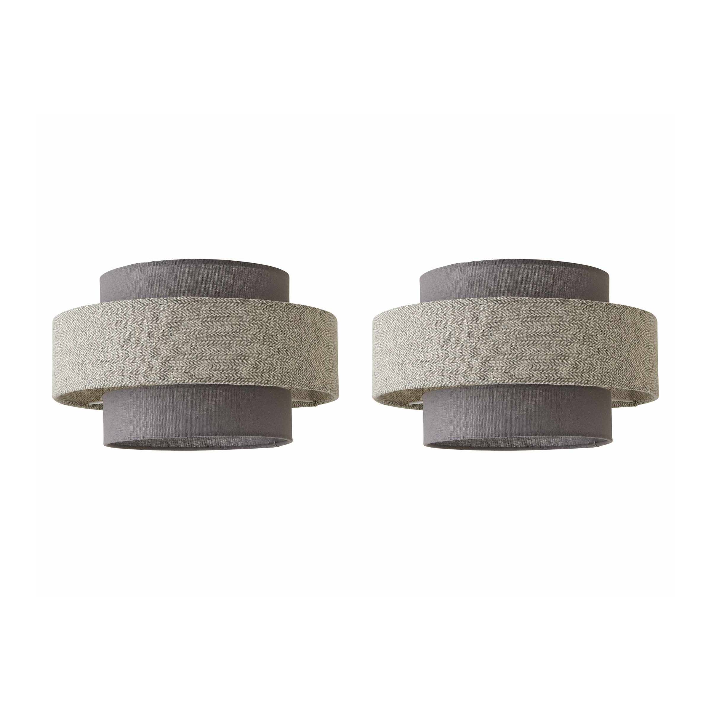 ValueLights Weaver Pair 3 Tier Grey Ceiling Pendant Shade Grey