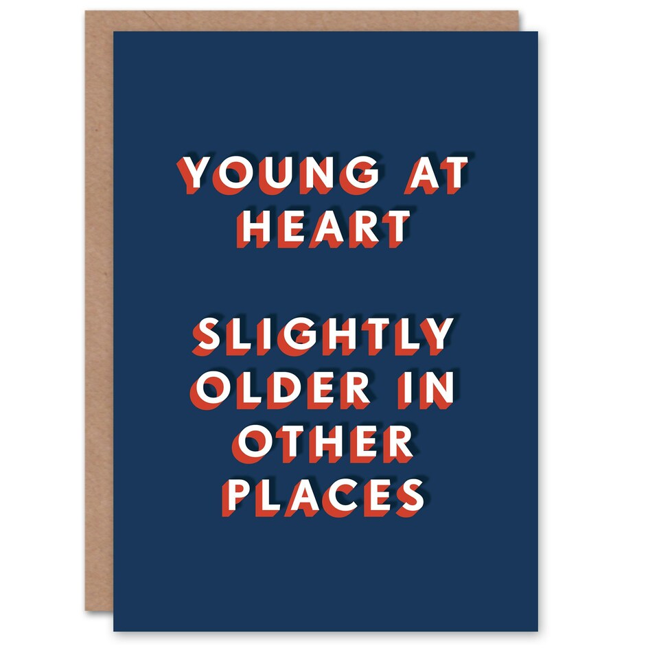 image 1 of Young At Heart Older In Other Places For Him Funny Birthday Card
