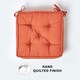 image 4 of Homescapes Terracotta Cotton Dining Chair Booster Cushion Orange