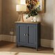 image 1 of Taberno Oak 2 Door Compact Sideboard Graphite Blue Blue