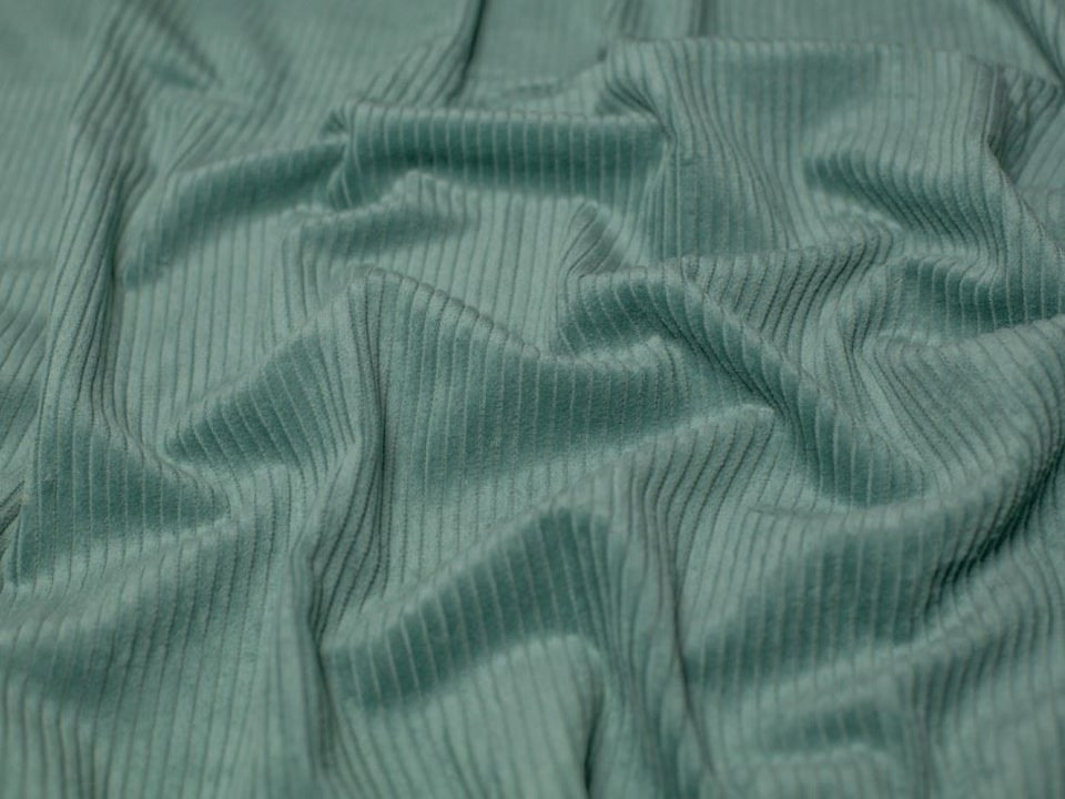 Minerva Core Range Green 5 Wale Cotton Jumbo Cord Fabric for Dressmaking, 142cm / 55" Wide - per metre