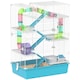 image 6 of PawHut 6 Tier Hamster Cage with Twin Tower and Accessories, Light Blue