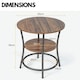 image 5 of Industrial Round Coffee Table With 2 Shelves Brown