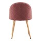 image 5 of Set of 6 Lucia Ergonomic Velvet Dining Chairs with Wooden Legs, Modern Upholstered Accent Chair Red | Rose