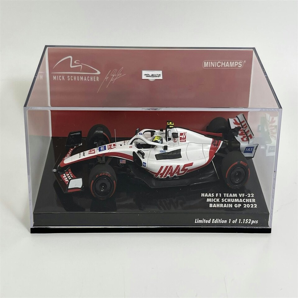 image 1 of Mick Schumacher Haas F1 Team VF-22 Bahrain GP 2022 1:43 Scale Minichamps 417220147