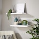 image 2 of Floating Storage Shelf Wall Mounted Wooden CD DVD Book Shelves Home Living Room | White