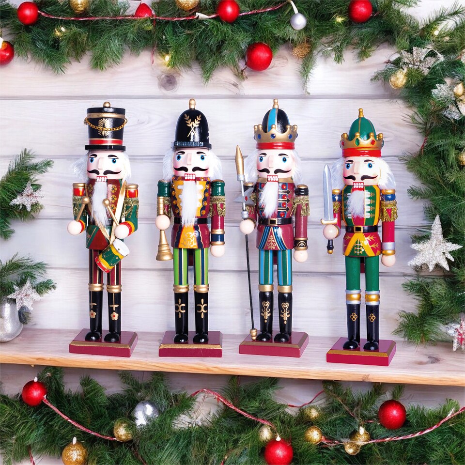 image 1 of 30cm Classic Wooden Nutcracker Soldier
