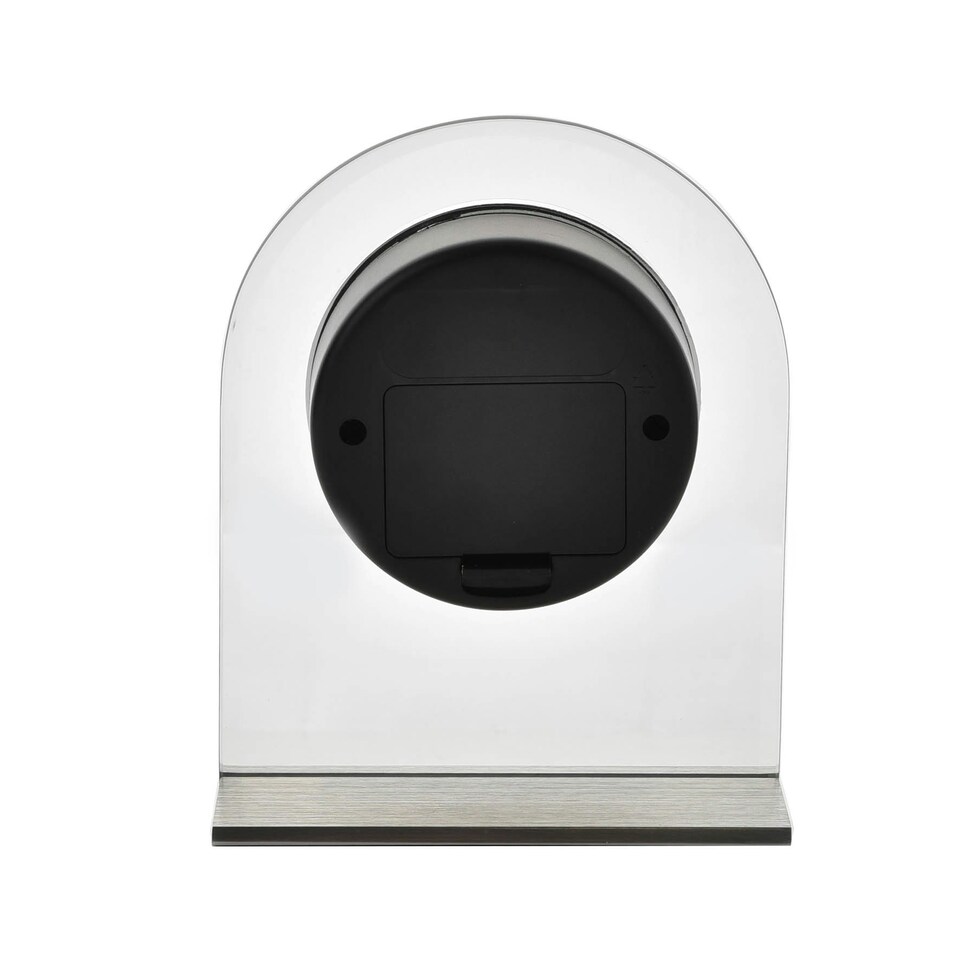 image 1 of Wm.Widdop Arched Glass Mantel Clock Roman Dial White