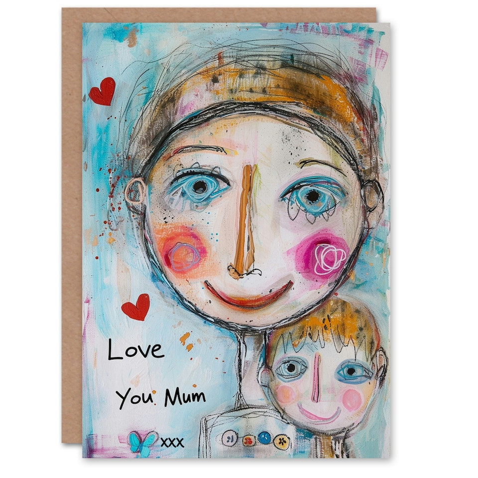 image 1 of Mothers Day Card Love You Portrait Drawing Mum Card