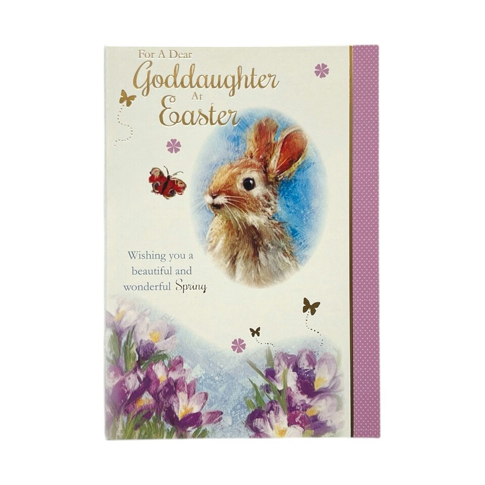 image 1 of For A Dear Goddaughter Cute Rabbit Floral Design Easter Card