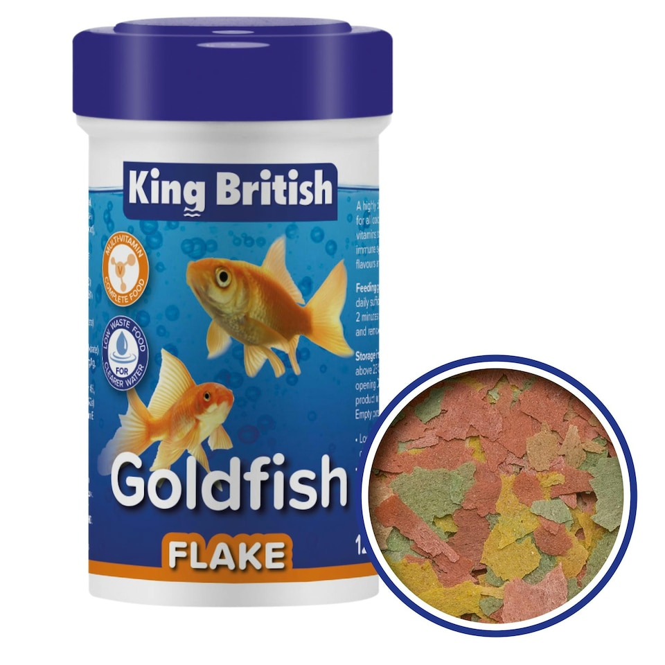 King British Natural Goldfish Flake (with Ihb) 12g (Pack of 24)