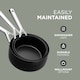 image 4 of DMD 3-Piece Sauce Pan Set with Lids (16/18/20cm Saucepans) Non-Stick, Stainless Steel Handles | Black | 3-Piece