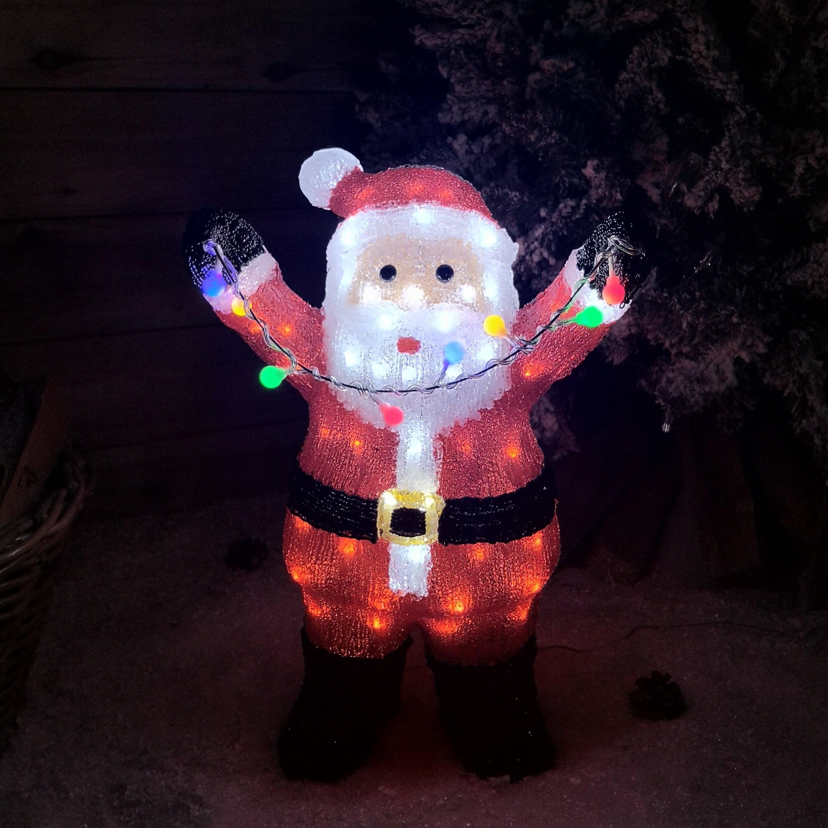 49cm LED Indoor Outdoor Acrylic Santa Christmas Decoration - Tesco