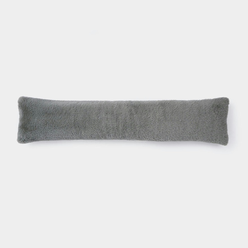 image 1 of OHS Faux Fur Window Weather Seal Draft Draught Excluder Door Stopper, 90cm - Grey