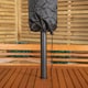 image 4 of Outdoor 4 Person Rectangular Wooden Garden Table, 2 Benches with Grey Havana Parasol & Base