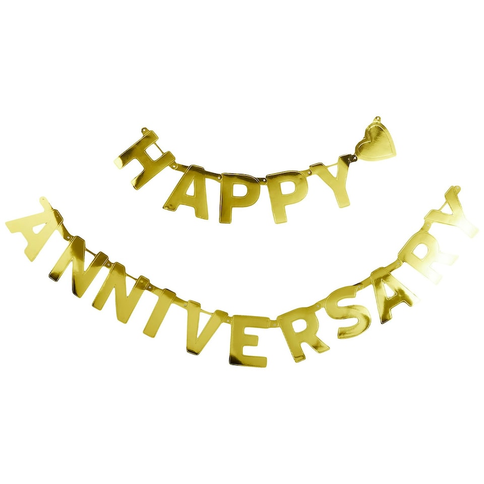image 1 of Amscan Anniversary Gold Foil Letter Banner - Gold - One Size