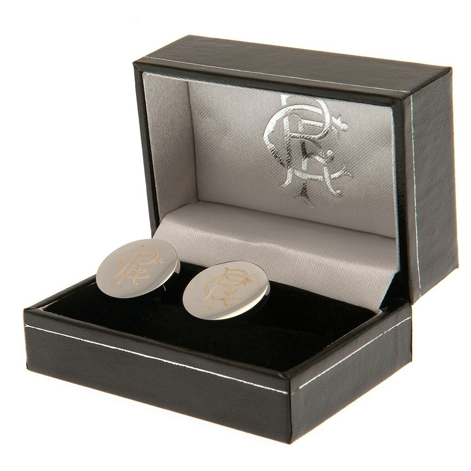 image 1 of Rangers FC Round Stainless Steel Cufflinks - Silver - One Size