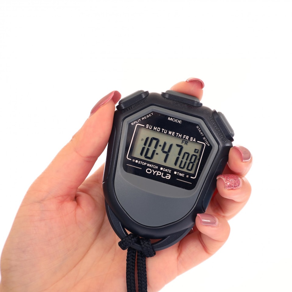 image 1 of Black Digital Sport Stopwatch Timer LCD Display